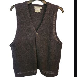 Brothers Vintage Black Alpaca Knit Men's Vest